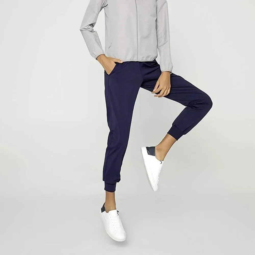 Women's Navy Joggers Drawstring Lounge Pants with Pockets Size Large